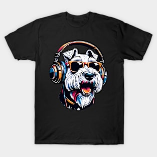 Smiling Sealyham Terrier DJ Enjoys Grooves in Japanese Art T-Shirt